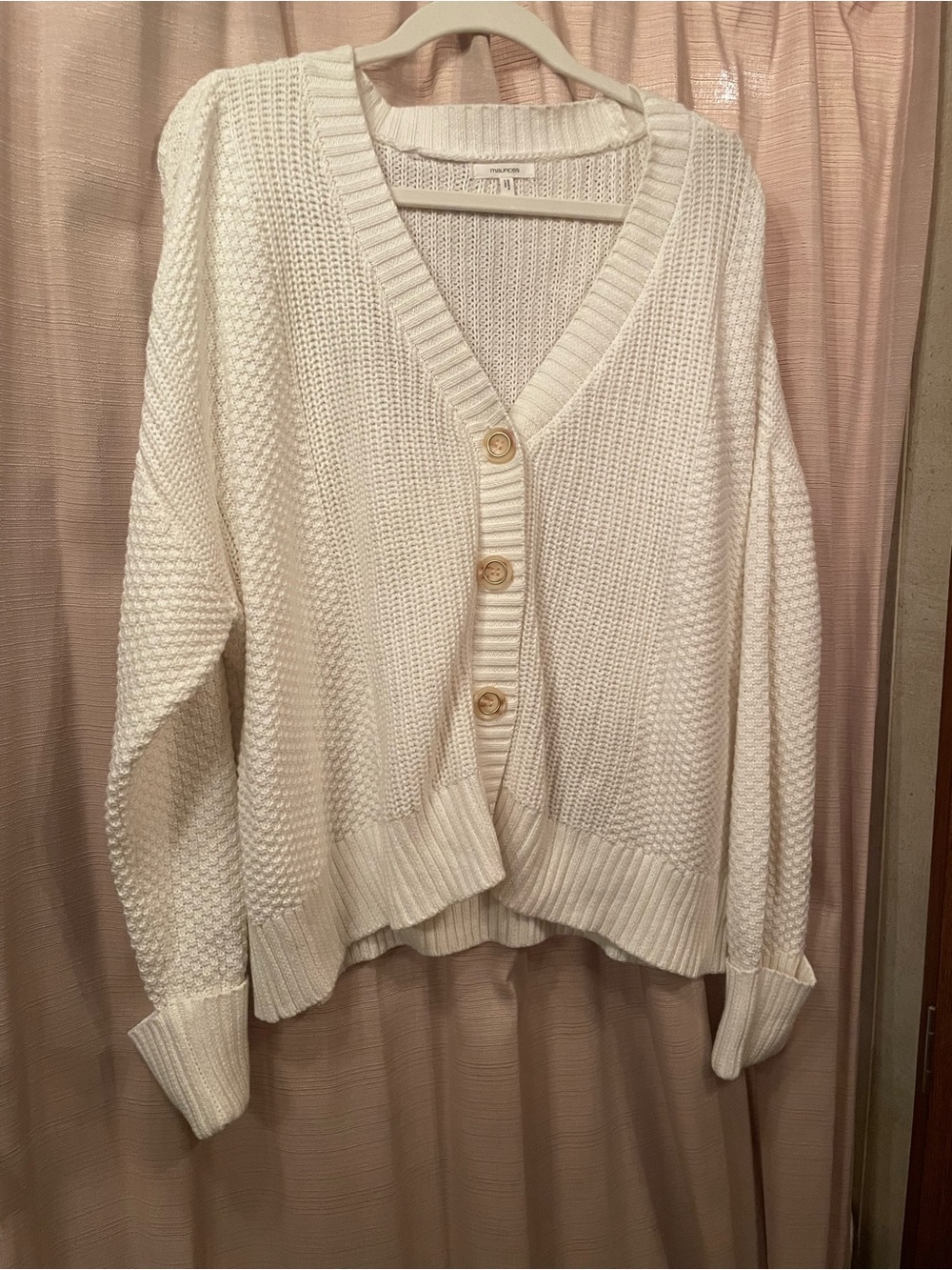 Women’s Maurice’s Plus Size Cream Cardigan - 1X